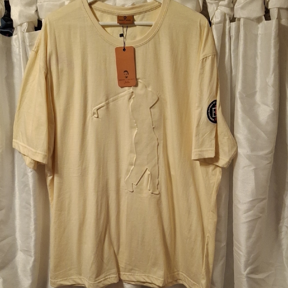 Brown Bomber Joe Louis Cream Golf Embroidered Men's Shirt 4XL 🩵🩵🩵🩵